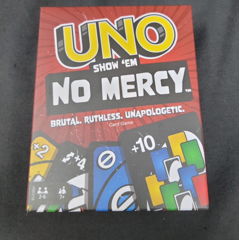 UNO Show ‘Em No Mercy Brutal Ruthless Unapologetic Card Game NEW
